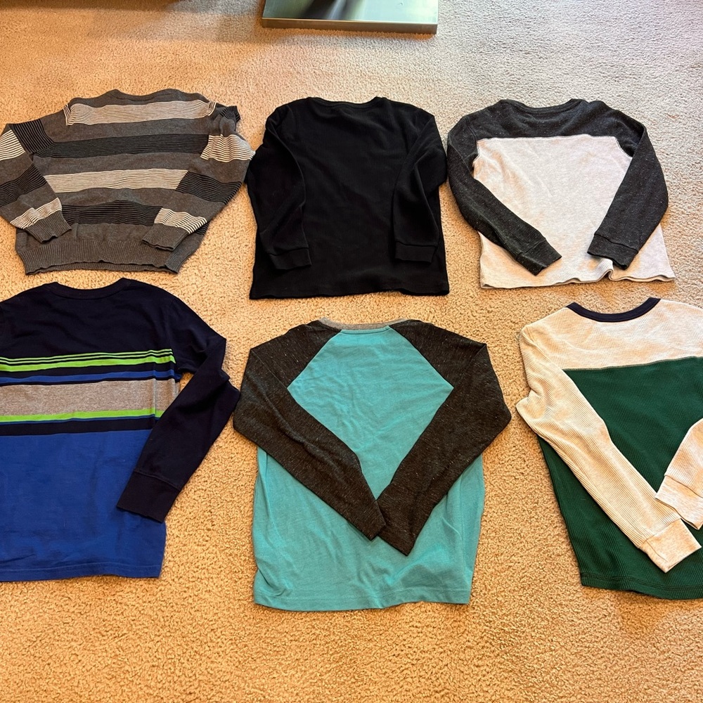 Place Blue and Gray Long Sleeve Tees Casual Collection